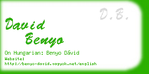 david benyo business card